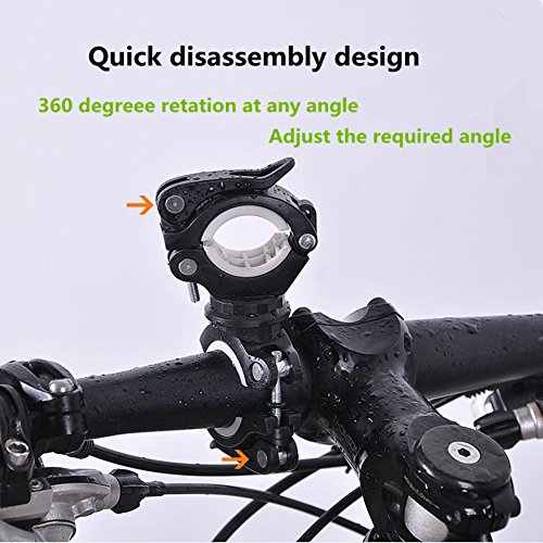 zhixie Universal 360 drehbar Fahrrad Lenker Mount LED Taschenlampe Taschenlampe Halterung Klemme Clip Grip Halterung - 2