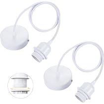 Lot De 2 Abat-jour Suspension En Lin Naturel 40cm - Style Minimaliste Boho Rustique Pour Lampe Suspendue Intérieur Extérieur