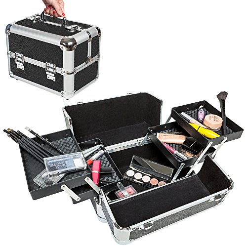 TecTake Kosmetikkoffer Schminkkoffer Beauty Case Hartschale Schmuckkoffer Friseurkoffer -diverse Farben- - 2