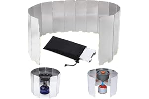 yufana 14 PCS Campeggio Paravento Lega Alluminio,Protezione Anti-Vento Fornello Campeggio,Parabrezza Campeggio Pieghevole,per Fornello da Campeggio All'Aperto,Picnic,Campeggio