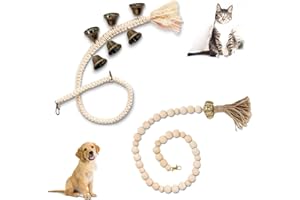 Axroad Mall 2 Pack Hanging Dog Toilet Training Doorbells, Length Adjustable Cotton Rope Dog Bells for Puppy Potty Training DoorBells (bronzy)