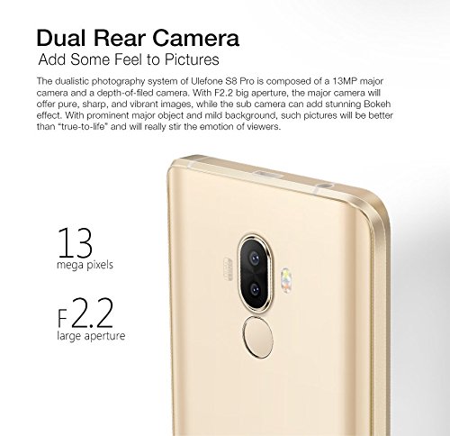 Ulefone S8 Pro,Android 7.0 OS,5.3 pollici HD IPS 1280*720,3000mAh grande batteria,2GB RAM+16GB ROM,(5MP+13MP,5MP) macchina fotografica,MT6537 Quad-core 64-bit 1.3GHz,4g FDD-LTE smartphone,oro