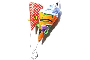 BLUSUPERSHOP ricevi 3 Marionette 15 CM PULCINELLA CARTAPESTA TROMBETTA SALI SCENDI COLORI A SORPRESA ASSORTITI,per teatrino marionetta artigianale burattino,PRESEPE ricevi portachiavi omaggio