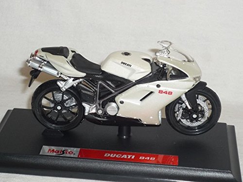 Ducati 848 Weiss Mit Sockel 1/18 Maisto Modellmotorrad Modell Motorrad - 3
