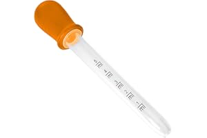 POWERSELL SRLS 5 ml Pipette Contagocce Graduate in Plastica e Silicone, Dispenser Liquido Dropper per Caramelle Gommose, Medicine Bambini e Animali, Olio d’oliva per Diete - Smontaggio Facile (ARANCIO)