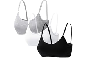 Hornice 3er-Pack Mädchen-BHS für Teenager Baumwolle Weiche Atmungsaktive Unterwäsche Nahtlose Kabellose Bralettes im Alter von 10–16 Jahren