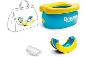 WISHTIME Baby Travel Potty Training Seats Portable Toilet Training Seat with Liners Disposable for Babies,Toddlers and Kids,Easy to Carry and Use When Outside Travel or Potty Training