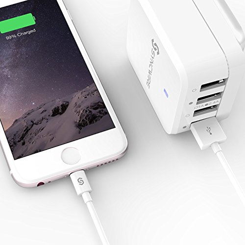 Syncwire C  ble iPhone  MFI Certifi   Apple  Chargeur iPhone Charge Synchro Ultra Rapide pour iPhone X 8 8 Plus 7 7 Plus 6S 6S Plus 6 6 Plus SE 5C 5S 5  iPad Air  Pro  iPad Mini - 2M Blanc