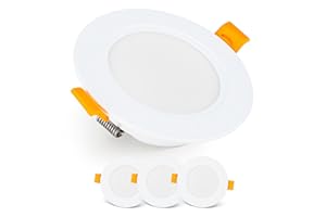 ‎EMOS EMOS Exclusive Recessed LED Spotlights 230 V, 5 W, 500 lm, 4000 K Neutral White, Set of 3 Downlight LED Spotlights, Bathroom etc., Waterproof IP54, LED Recessed Spotlight 230 V, Round, Diameter 95 mm,