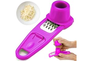 Retoo Râpe à ail manuelle avec poignée ergonomique, outils pour produire de l'ail, trancheuse robuste pour ail, herbes, ail, gingembre, piments avec grattoir de nettoyage en acier inoxydable