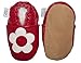 Soft Leather Baby Girl Shoes with Suede Soles by Dotty Fish. Red and White Flower available in 0-6 months to 3-4 years