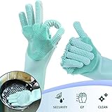 * Neues Design: Rutschfestes Design, nicht haftend, Handschuhe mit Reiniger, im Vergleich zu herkömmlichen Latex-Handschuhen, langlebiger, Qualitätssicherung, reißfest, hitzebeständig, fühlen sich sehr gut an.