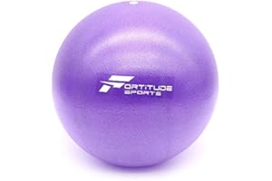 Fortitude Sports Yoga Ball 25cm | Soft Mini Pilates Ball Small for Yoga, Fitness, Core, Stability and Physical Therapy | Inflatable Mini Gym Ball With Inflation Straw