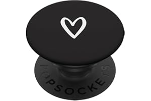 CJ GRIPS PopSockets Coeur Blanc Amour Noir PopSockets PopGrip - Support et Grip pour Smartphone/Tablette avec un Top Interchangeable