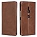 Price comparison product image DENDICO Case for SONY Xperia XZ2, Classic Leather Wallet Case Flip Notebook Style Cover with Magnetic Closure, Card Holders, Stand Feature - Brown