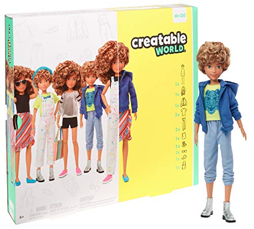 Mattel Creatable World Poupée à Personnaliser aux Cheveux Blonds Frisés, Vêtements et Accessoires, Jouet Créatif pour Enfants à Partir de 6 Ans, GGG56