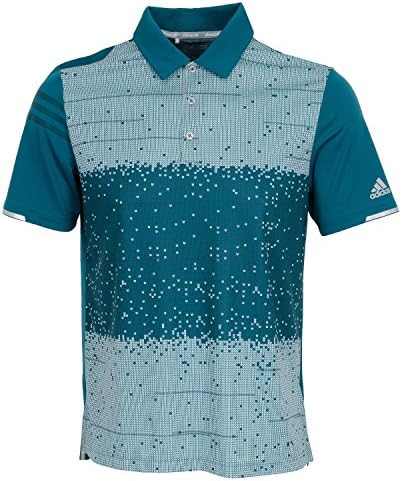 Adidas Golf Mens 2017 Climachill Pixel Print Polo Shirt - Energy Aqua - S