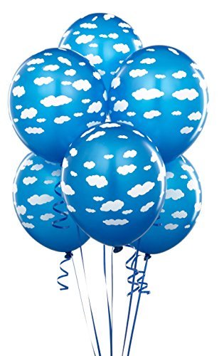 Mid Blue With Clouds Matte Balloons (6)