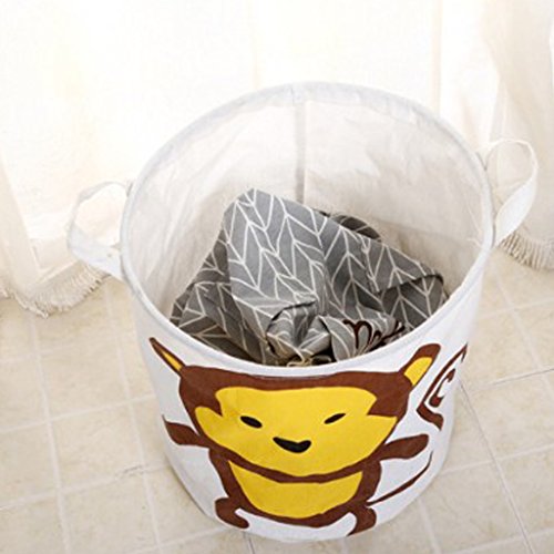 MagiDeal Haustier Desgin , Baumwoll Leinen Aufbewahrungsbeutel Aufbewahrungstasche Wäschebeutel Hamper Lagerung Eimer für Hause, Kinderzimmer,Schlafzimmer, Wohnzimmer, Bad, Spielzeug,Kleidung – Affe - 8