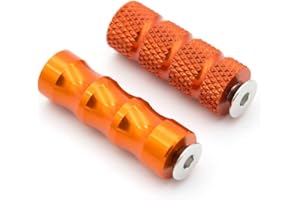 NICEDOLL 6mm Hole Motorcycle Gear Shift Pegs Brake Footpegs Footrest Foot Pedal Universal for Rearsets Orange