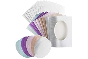 ‎IDEEN MIT HERZ Ideen mit Herz Grußkarten, Glitzer-Leinen, Passepartout oval, B6, 5 Farben, Ovale, inkl. Umschläge, 10 Stück