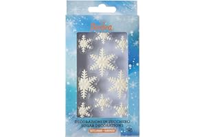 Decora, 0500450, Confezione da 6 Decorazioni Fiocchi di neve, In Zucchero