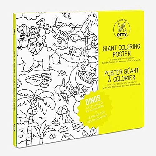Pos31 dino poster da colorare in carta multicolore