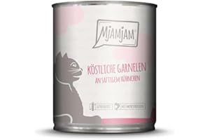 MjAMjAM - cibo umido premium per gatti - deliziosi gamberetti su pollo succoso, confezione da 6 (6 x 800 g), senza cereali con carne extra