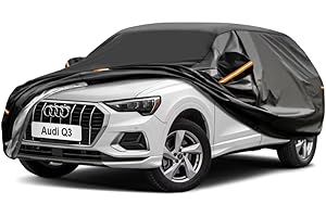 GUNHYI Funda de Coche Exterior Impermeable Transpirable, Anti-UV Antipolvo de 7 Capas con Cremallera y Forro de Algodón, para SUV Audi Q3, Qashqai, Renault Captur, GLA, Arona, C-HR etc.(Hast a 460 cm)