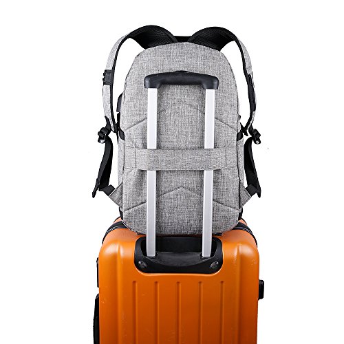 Business Laptop Rucksack 15 6 Zoll USB-Ladeanschluss Reisen Outdoor  Grau 1 