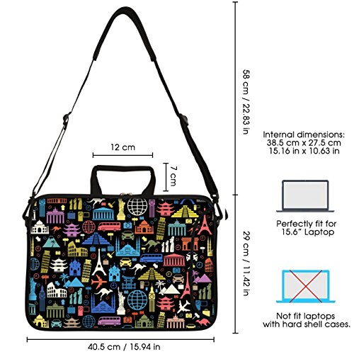 Sidorenko 15-15 6 Zoll Laptoptasche   Laptop Umh  ngetasche  Stilvolle Designer - Computer - Notebook-Schultertasche aus Neopren Schmutz- und Wasserab
