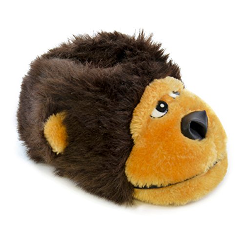 Childrens/Kids Footwear Novelty Gorilla Face Slippers with Pin Dot Sole, Various Sizes