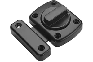 Litensh Pestillo giratorio para puerta de inodoro de baño, cerradura de puerta de acero inoxidable, cerrojo puerta, Cerrojo de Perno, pestillo deslizante de seguridad cepillado,negro, 55 mm