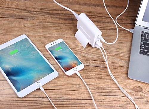 Salcar 60W Slim Ladegerät Netzteil f. Apple Mag Safe 2 mit T Form, Mac Book Pro Charger Magnetisch ersetzt A1398 A1425 A1435 A1466 A1502 passt Modelle z.B. MD212ZP/A MD213ZP/A MD565CH/A ME662CH/A ME662ZP/A ME866CH/A ME864 ME865 MB985 Plus Extra 2 X USB 5V 1A 2A f. Smart Handys, IPAD, Iphone (Weiß) - 2