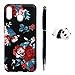 Produktbild Kompatibel für Samsung Galaxy M20 Handyhülle, TPU Silikon Dünn Schutzhülle mit Kabelschützer Eingabestift, Gemalt Kratzfest Stoßfest Durchsichtig Weich Taschen, Rose