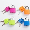 Prostuff.in 4 Pcs Small Size Padlocks for Securing Luggage While Travelling Along with 2Keys for Each Lock(Color May Vary), Plastic ,Brass And steel