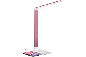 ‎CHESBUNG Chesbung Rosa Schreibtischlampe LED Dimmbare Tischleuchte, 5 Farb und 10 Helligkeitsstufen, Augenschutz Tischlampe für Kinder, Touch-Bedienung, Faltbar, Nachttischlampe mit 2500mAH Eingebaute Batterie