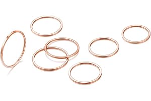 GOLDCHIC JEWELRY GoldChic Bague Femme Acier Inoxydable Anneaux du Doigt Alliance Fille Midi Phalange 2/3/4/5/8/9/16 Pcs Fiançailles Ultra Fine Twist-[Argenté/Doré/Or Rose] Cadeau Noël Fêtes des Mères Grâce Mariage