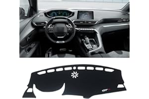 TAKOIL Per Peuge&ot 3008 5008 GT Line 2016-2021 2022 2023 Accessori Tappetino per cruscotto auto Parasole Evitare tappetini leggeri Anti-UV (Color : LHD Black Side)