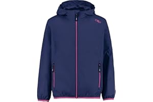 CMP Giacca Pioggia Da Bambini Con Cappuccio Fisso Knit Tech mélange fleece jacket, Man, Fire-Antracite, 46 Girl's