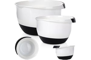 EXCELLENT HOUSEWARE Excellent Housware Rührschüssel Set 3,5 & 2,0 Liter - Schüsseln mit Stoppboden für sicheren Halt - Schüsselset zum Mischen & Verrühren - Schüssel Teigschüssel Kochschüssel