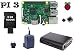 Produktbild Raspberry Pi 3 Model B ( Made in UK ) Starter Bundle SLIM Design (2) schwarzes Gehäuse / 2,5 A Netzteil / 8GB Speicherkarte / 2er Set Kühlkörper