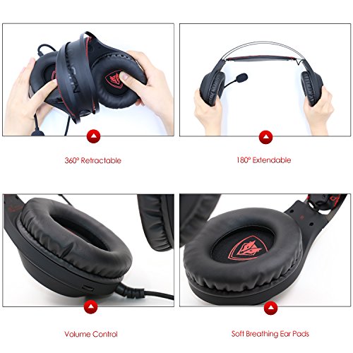 Auriculares de Juego NUBWO N2 Est  reo de PC con Cable Juego de Auriculares Ruido Cancelaci  n de Micr  fono  Auriculares de Oreja para PC  Mac  PlayStation 4  Xbox One  Android y iPhone-Negro