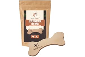 Wildfang® Leder Kauknochen Hund, Größe S – zahnpflege Hund, Hundespielzeug, kauspielzeug & kauknochen Welpen – für leichte bis mittlere Kauer (unter 1 kg), 1 Stück