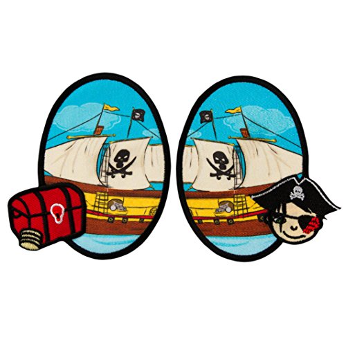 Mono-Quick 309 Aufbügelbilder Piraten, 8-er teilig, Piratenmotive, Polyester, Stickerei, 3.0 x 3.5 cm bis 7.0 x 10.0 cm - 5
