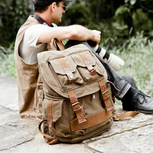 iDream - Retro Sac dos toile canvas pour cam ra DSLR SLR appareil photo reflex - avec housse de pluie tanche pour Sony Canon Nikon Olympus - 30cm x 17cm x 42cm Vert militaire reviews iDream - Retro Sac dos toile canvas pour cam ra DSLR SLR appareil photo reflex - avec housse de pluie tanche pour Sony Canon Nikon Olympus - 30cm x 17cm x 42cm Vert militaire