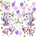Produktbild IEONGI Einhorn Party Lieferungen Ballons Dekoration Geburtstag für Mädchen und Junge Gold Bündchen Folie Ballons