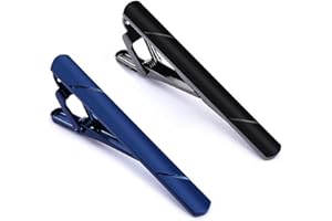 LONSVTTU 2 Piezas Clip de Corbata pisacorbatas Hombre Negro azul marino Clásicos Corbatas Clips para Reunión de Negocios de Boda