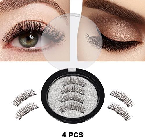Stanbow Magnetic False Eyelashes, 4 Pieces 3D Reusable Fake Eyelashes for Women Makeup, Perfect for Round Eyes &amp; Deep Set Eyes, No Glue Required