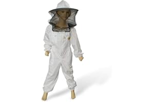 LYSON Combinaison pour enfant avec chapeau amovible - Combinaison avec voile - Vêtement de protection pour enfants - Protection contre les abeilles 116